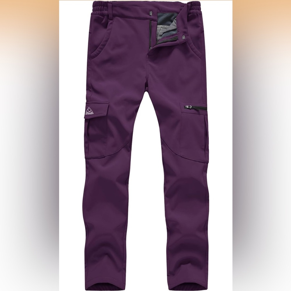 NWT Purple Cargo Pants fleece lined waterproof